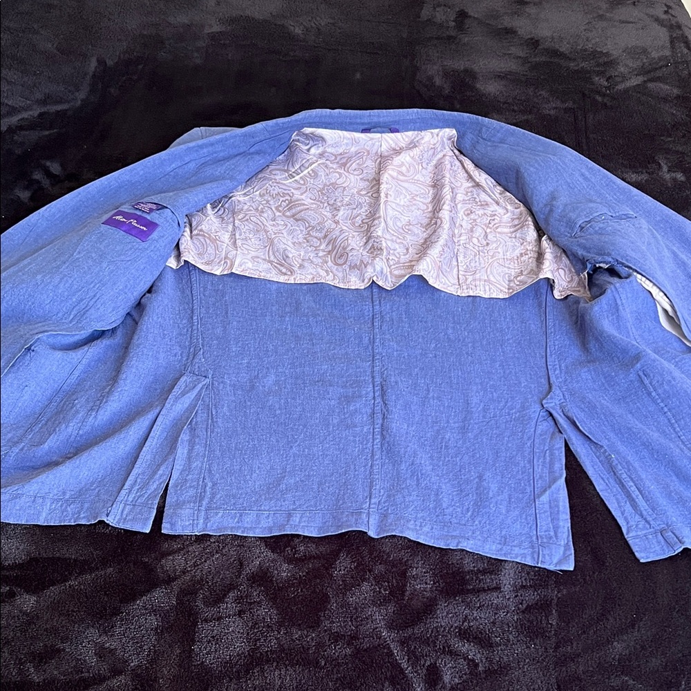 Linen & Cotton Alan Flusser Classic Blue Sport Coat - Picture 7 of 7